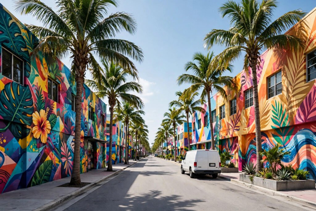Wynwood Miami street with murals — mobile locksmith service areas